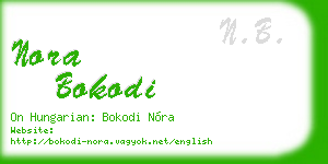 nora bokodi business card